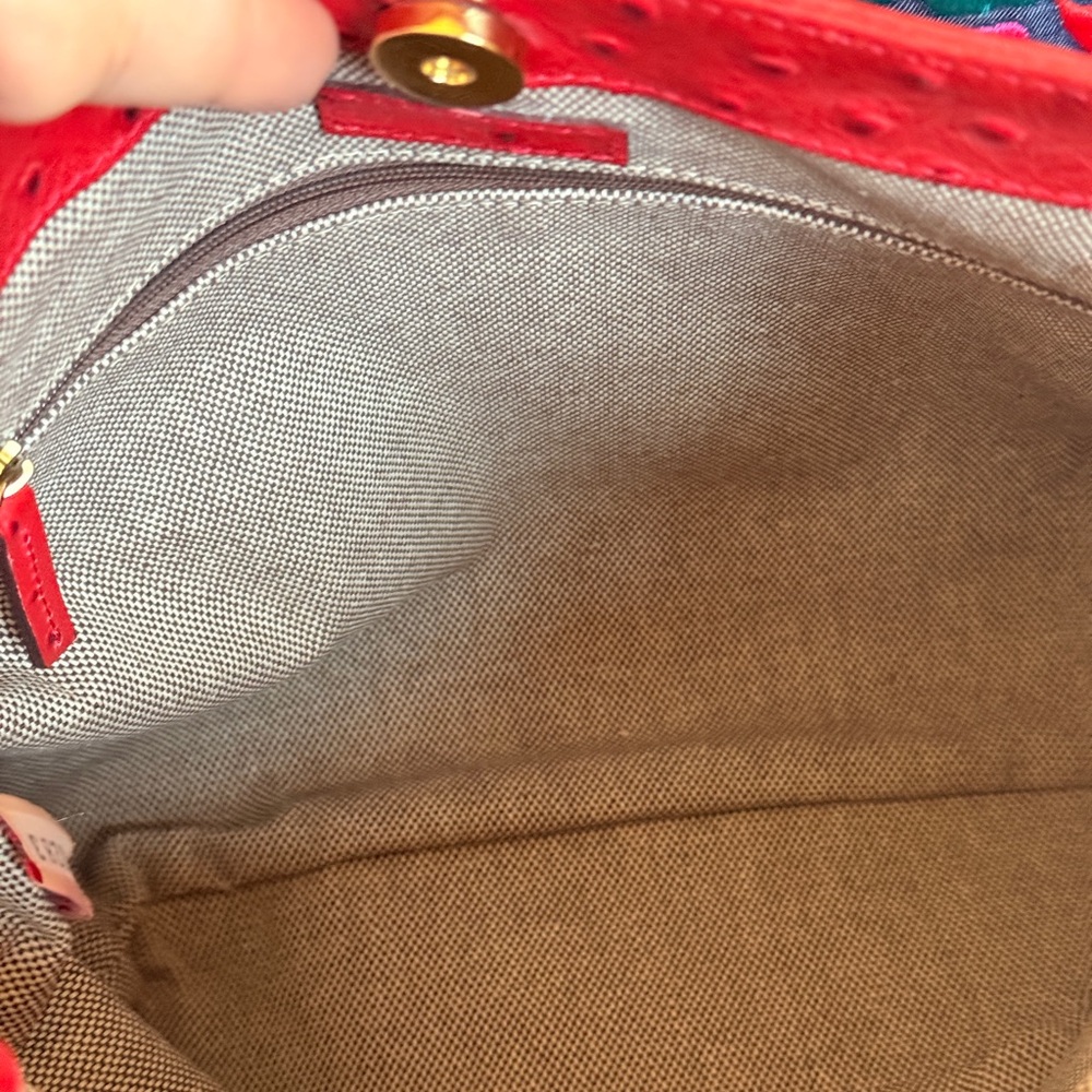 Dooney & Bourke red ostrich bag - Picture 7 of 10